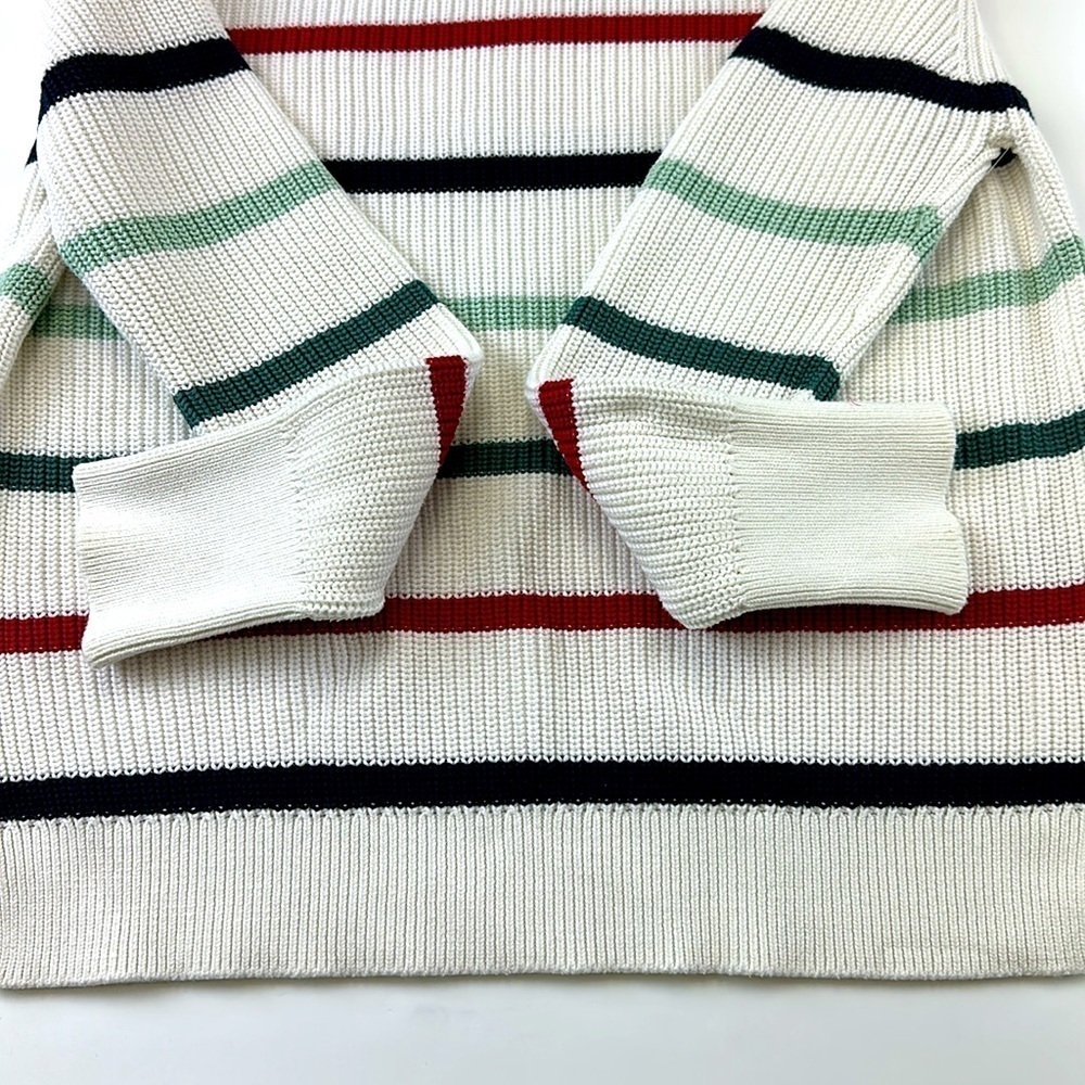 Barbour Shoreward Sweater striped cotton mock neck striped womens sweater Size 6 - Picture 9 of 10